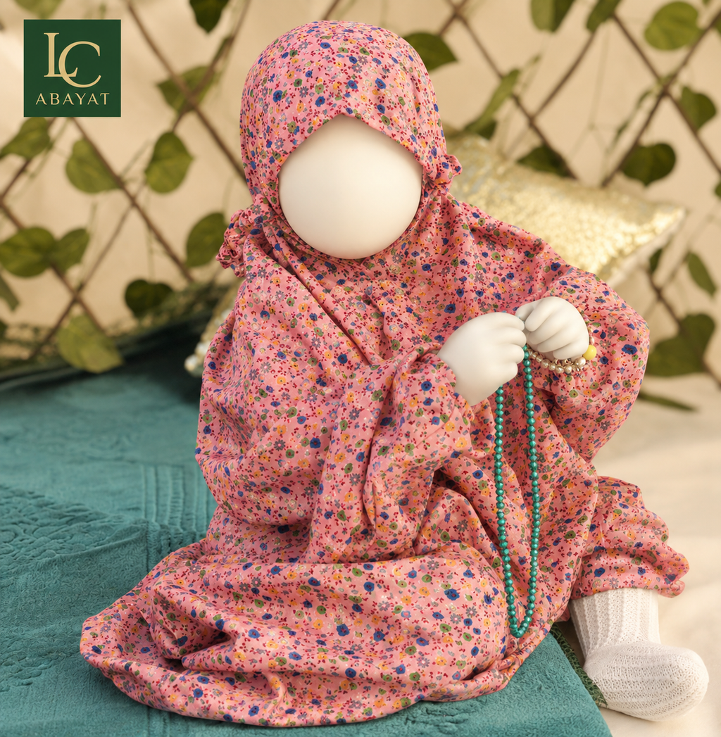 Kids One-Piece Printed Prayer Dress | Swiss Lawn | Namaz Chadar