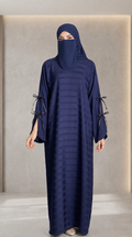 Front-Closed Maxi Abaya With Split Bow Sleeves | Premium Zoom Abaya