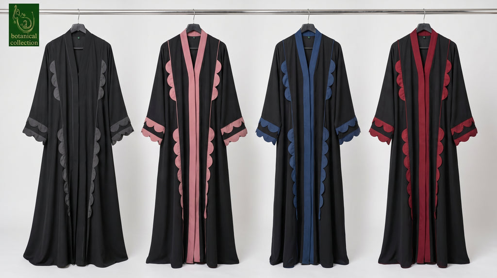Front-Open Butterfly Scalloped Cutwork Abaya | Premium Nida Abaya