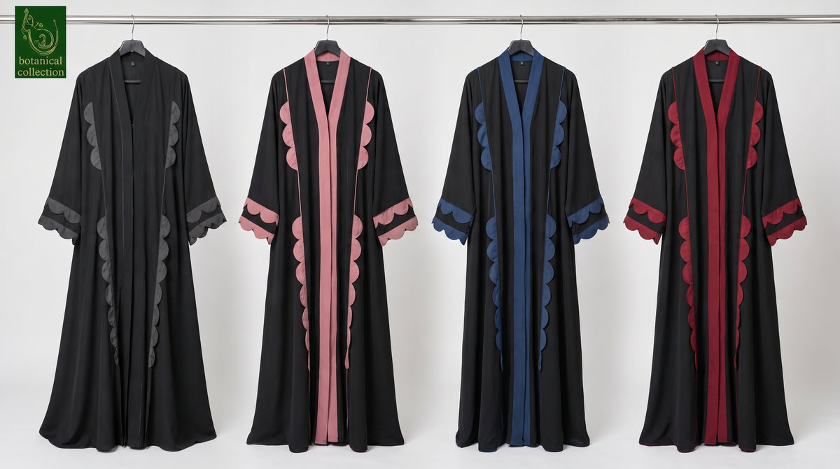 Front-Open Butterfly Scalloped Cutwork Abaya | Premium Nida Abaya
