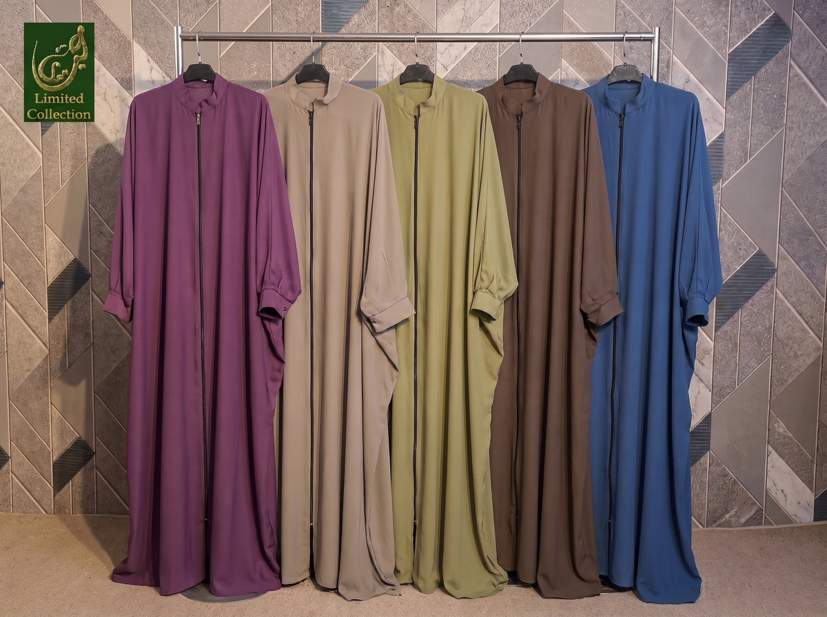 Front Open Full Zip Butterfly Abaya | Premium Nida Abaya