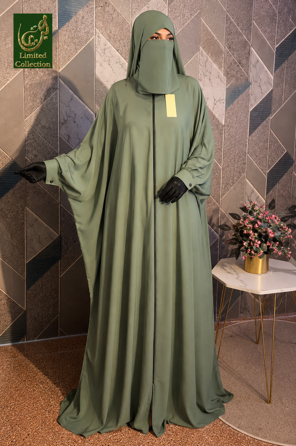 Front Open Full Zip Butterfly Abaya | Premium Nida Abaya