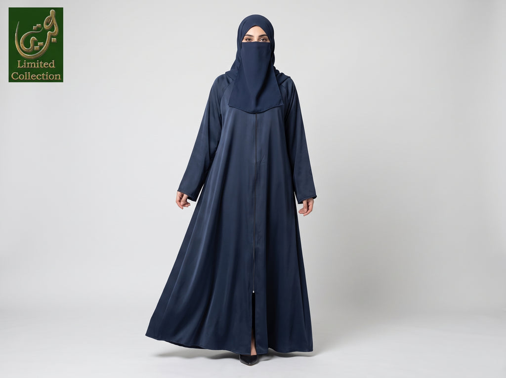 Front-Open Full-Zip Abaya  | Premium Nida  Long Flair Abaya