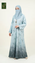 Front-Open LC Abayat Printed Abaya with Attached Inner | Premium Romantic Nida Printed Abaya