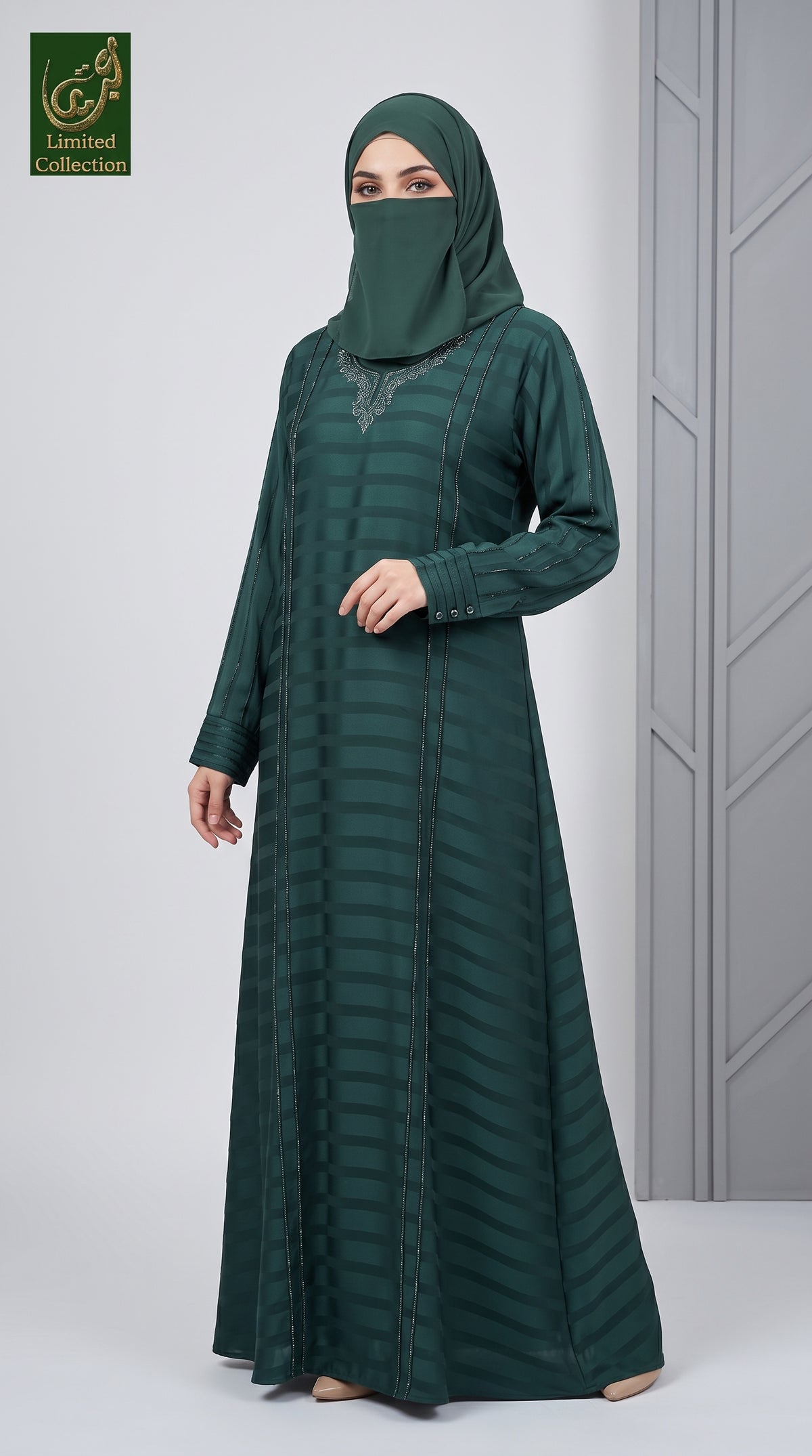 Front-Closed Embroidered Maxi Abaya | Premium Zoom Fancy Abaya