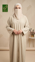 Front Open Plain Essential Abaya For Daily Wear