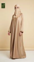 Front-Open Sleek Abaya | Premium Nida Glossy Plain Abaya
