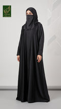 Front Open Plain Abaya With Attached Inner | Premium Nida Abaya