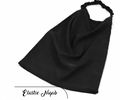 A black elastic niqab headscarf shown draped on a plain white background, with the text 'Elastic Niqab' printed below.