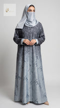 Front-Open Self Printed Ombre Abaya | Premium Romantic Nida Abaya