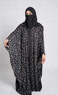 Front-Open Teardrop Stonework Butterfly Abaya | Premium Nida Stone-Studded Butterfly Abaya