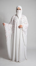 Front-Open Vine Trail Stone-Studded Butterfly Abaya | Premium Nida Stonework Butterfly Abaya