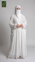 Front-Open Petal Drop Stonework Butterfly Abaya | Premium Nida Stone-Studded Butterfly Abaya