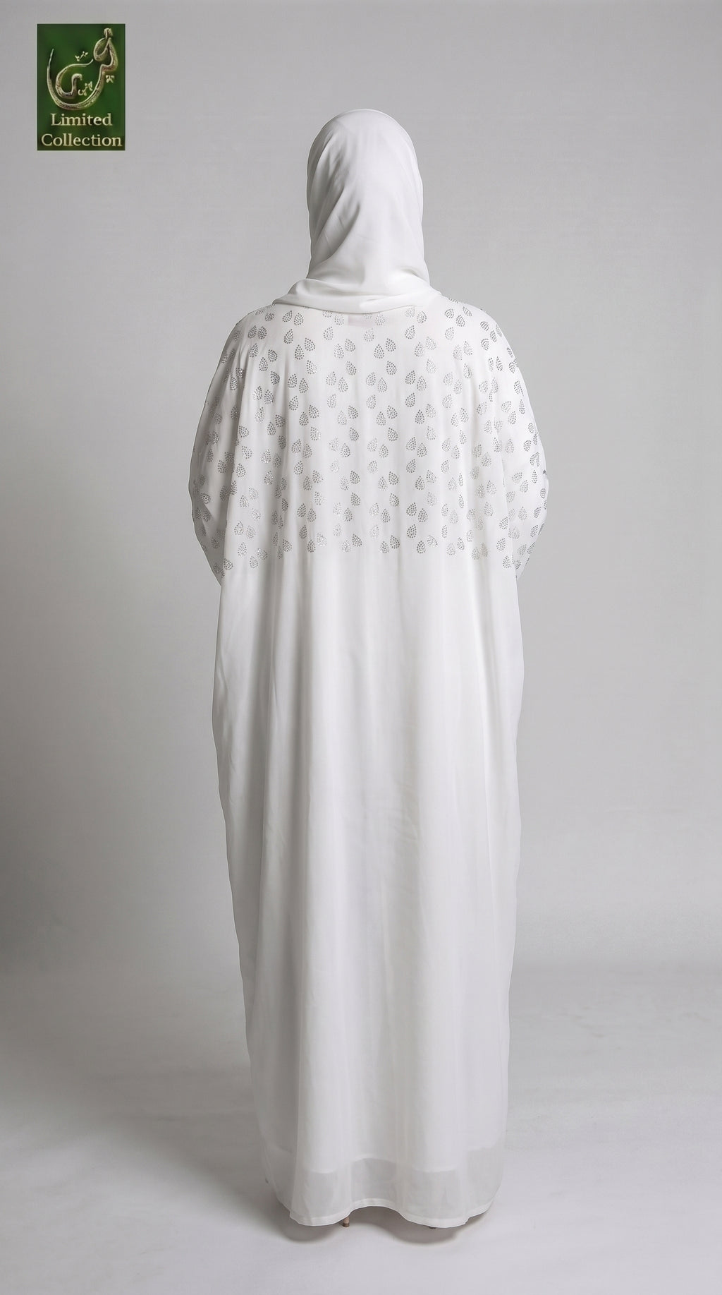 Front-Open Petal Drop Stonework Butterfly Abaya | Premium Nida Stone-Studded Butterfly Abaya