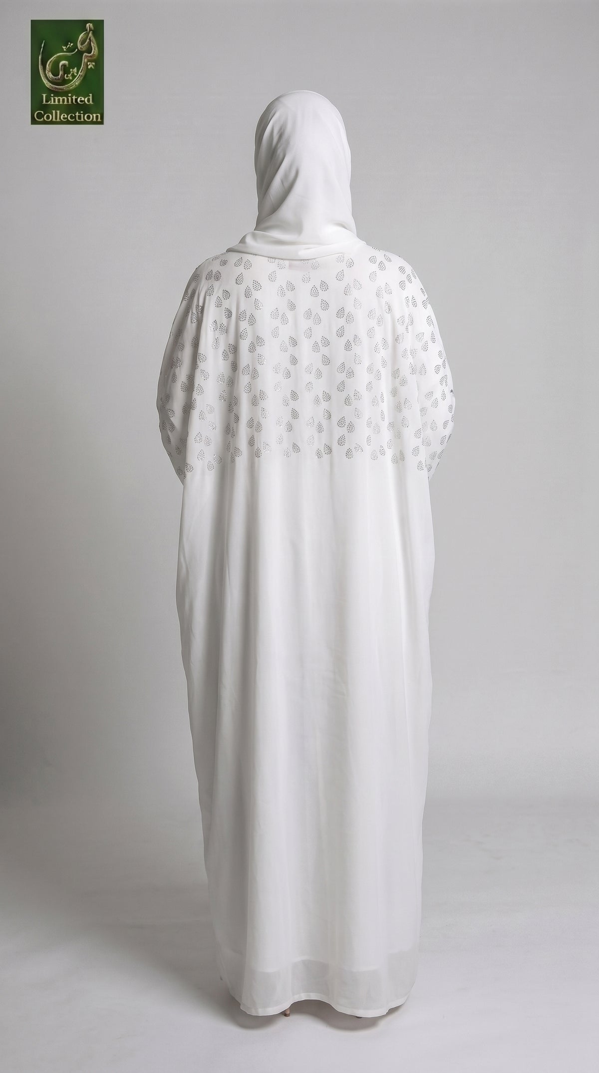 Front-Open Petal Drop Stonework Butterfly Abaya | Premium Nida Stone-Studded Butterfly Abaya