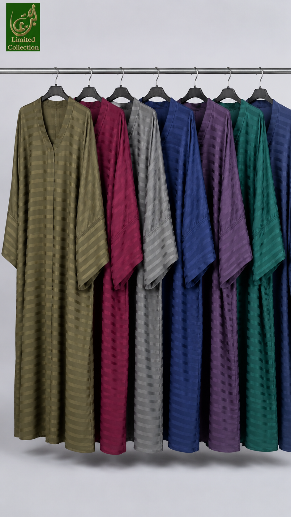 Front-Closed Butterfly Maxi Abaya | Premium Striped Print Zoom Abaya