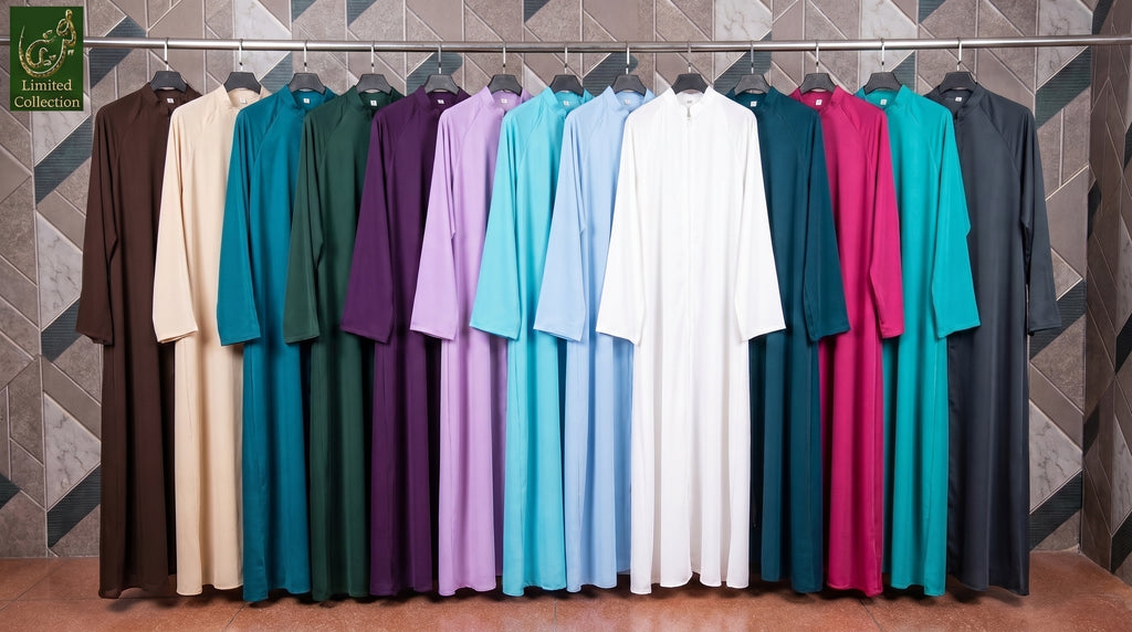 Front-Open Full-Zip Abaya With Long Flair  | Premium Nida