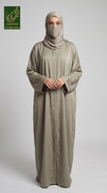 Front-Open Plain Abaya With Side Pockets |