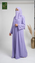 Front-Open Plain Abaya with Fringe Cuffs | Premium Korean Nida Abaya