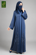 Front-Open Colorful Blossom Cutdana Handwork Abaya | Premium Romantic Nida Handcrafted Cutdana Colored Abayas