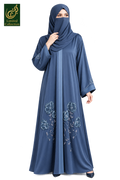 Front-Open Tissue Rose Handwork Cutdana Abaya | Premium Romantic Nida Tissue Cutdana Hand Embellishment Abaya