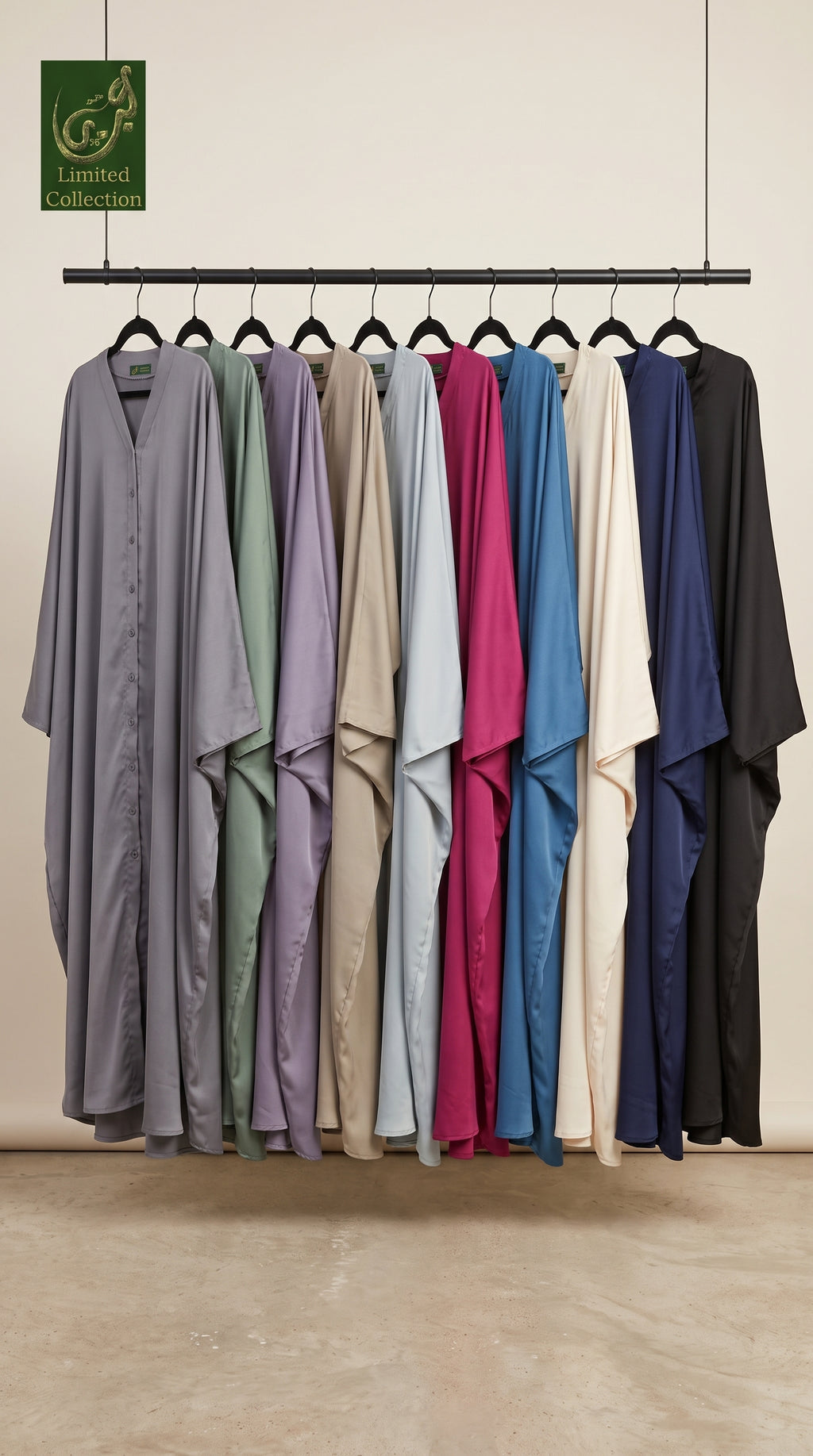 Front-Open Minimal Butterfly Abaya | Premium Romantic Nida Colored Butterfly Abaya